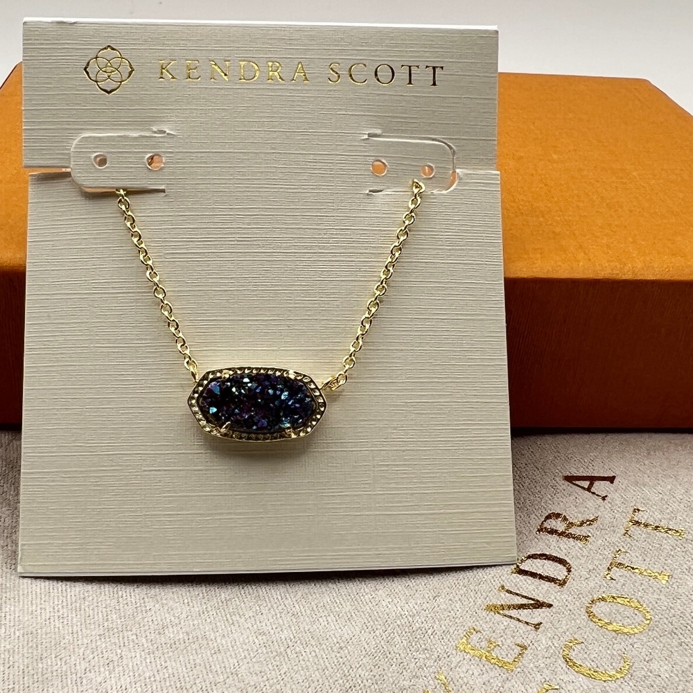 Kendra Scott Elisa Pendant Necklace In Multicolor Drusy